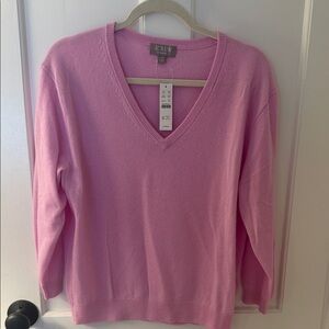 NWT J. Crew Women's Soft Pink V-Neck Cashmere Sweater